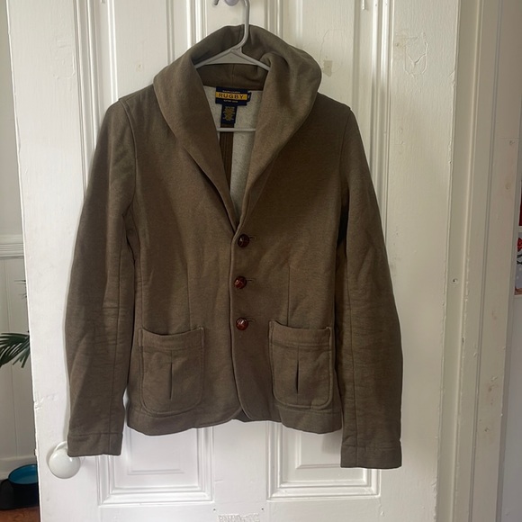 Rugby Ralph Lauren Jackets & Blazers - Vintage Ralph Lauren Rugby Olive Green Cotton Jacket Blazer With Leather Buttons